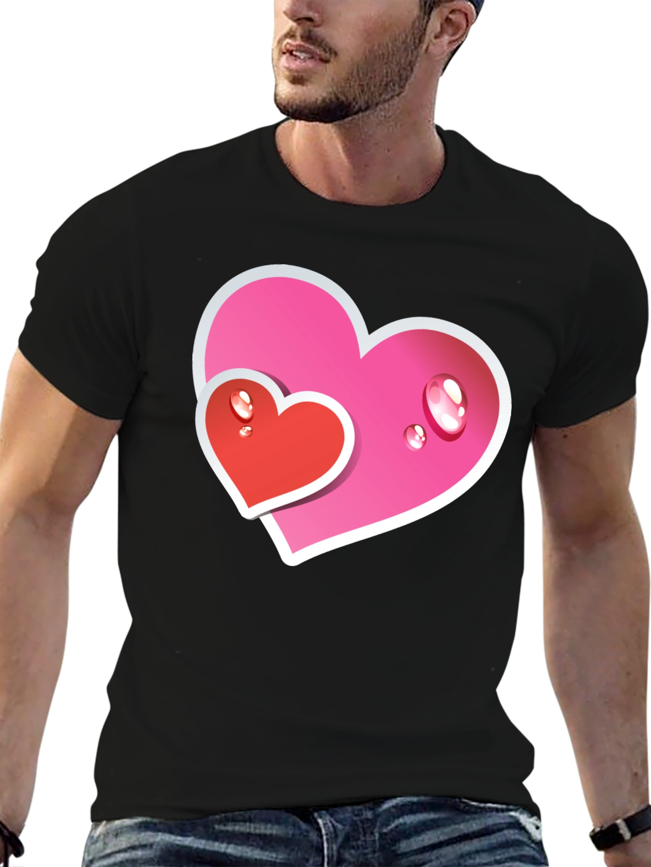 Black Heart Graphic Tee - Black Casual T-Shirt view 6