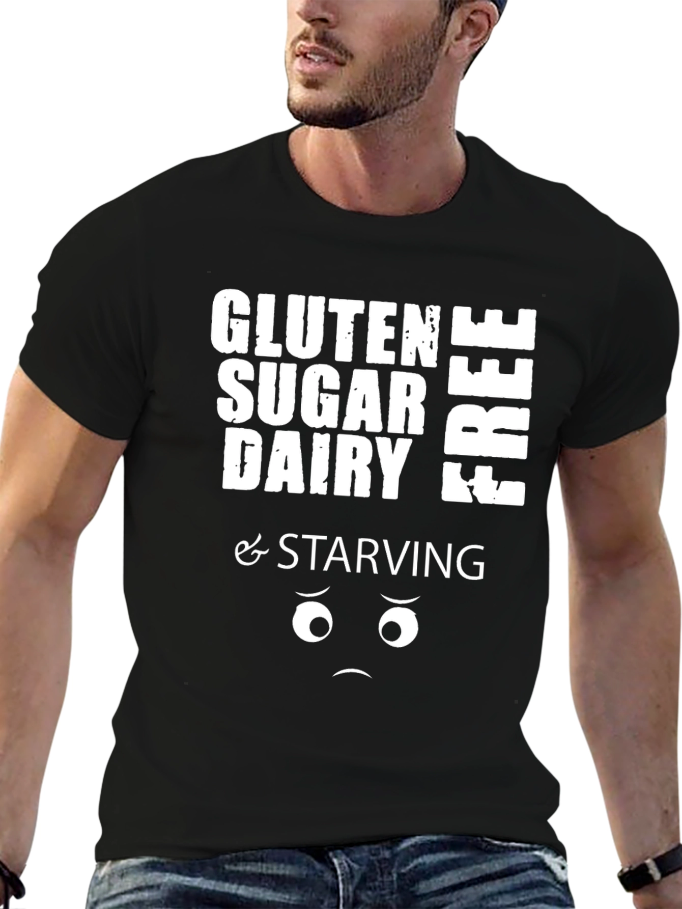 Gluten Sugar Dairy Free & Starving Graphic Tee - 6