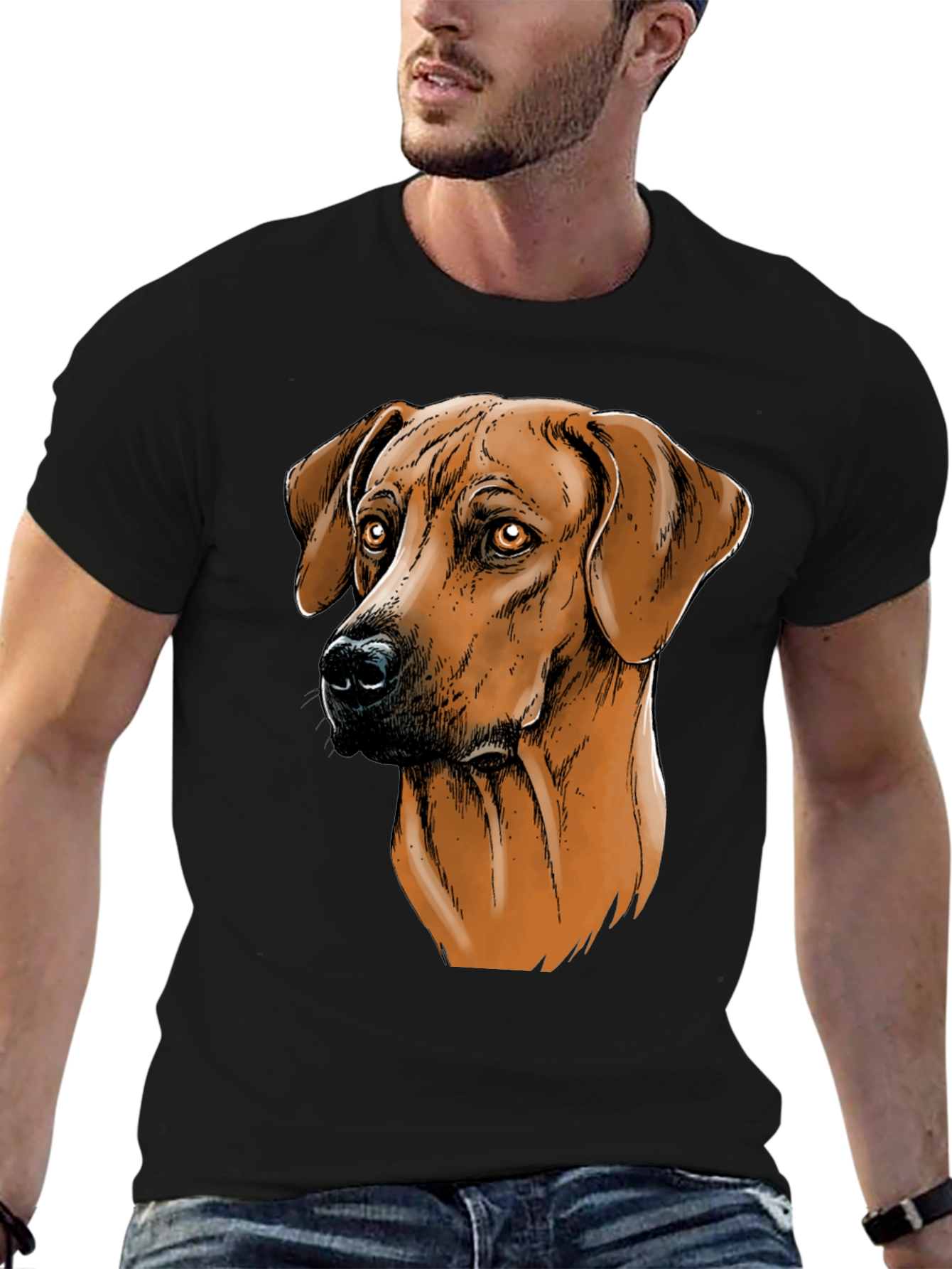 Black Rhodesian Ridgeback Dog Graphic T-Shirt view 6