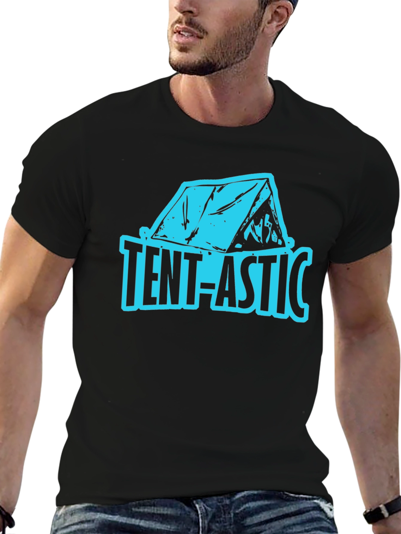 Black Tent-astic Graphic Tee - Camping Adventure Shirt view 6