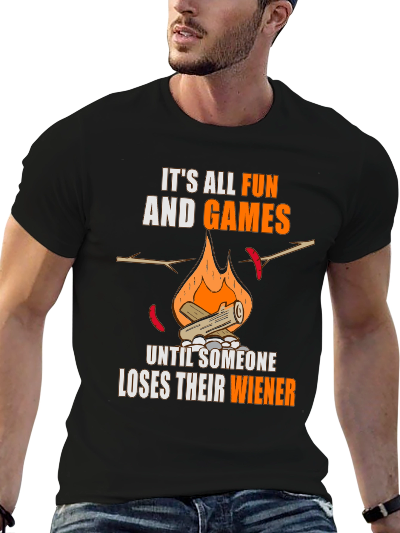 Black Fun and Games Wiener T-Shirt view 6