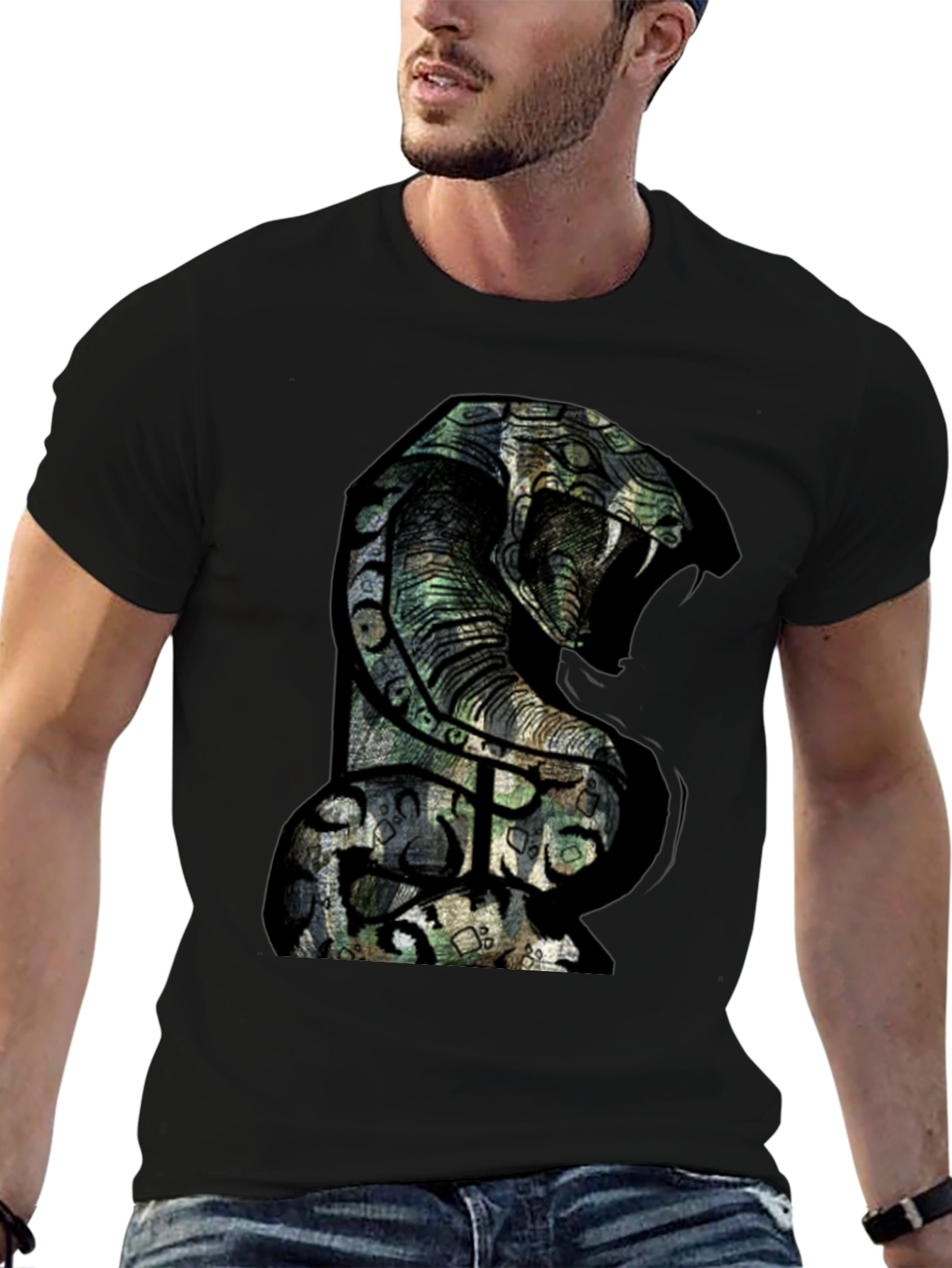 Men's Cobra Graphic T-Shirt - Bold Snake Design - 6