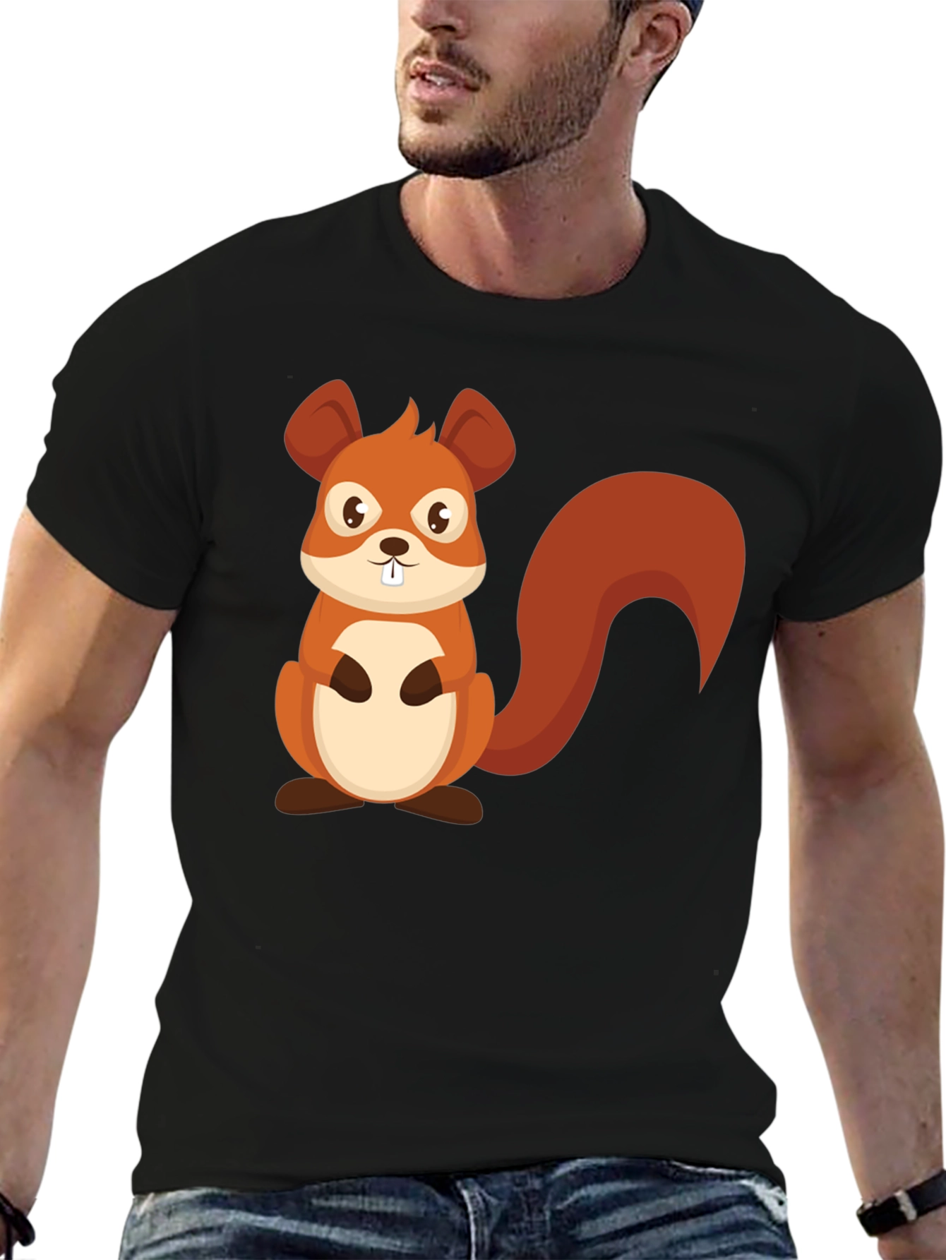 Black Squirrel Graphic Tee - Cute Cartoon Design view 6