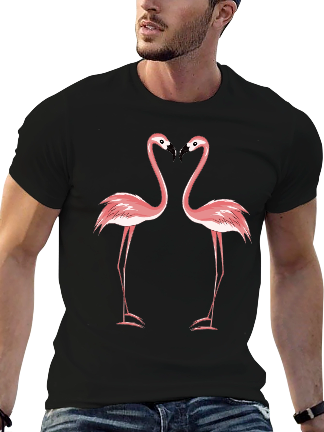 Black Flamingo Love Graphic Tee - Black T-Shirt view 6