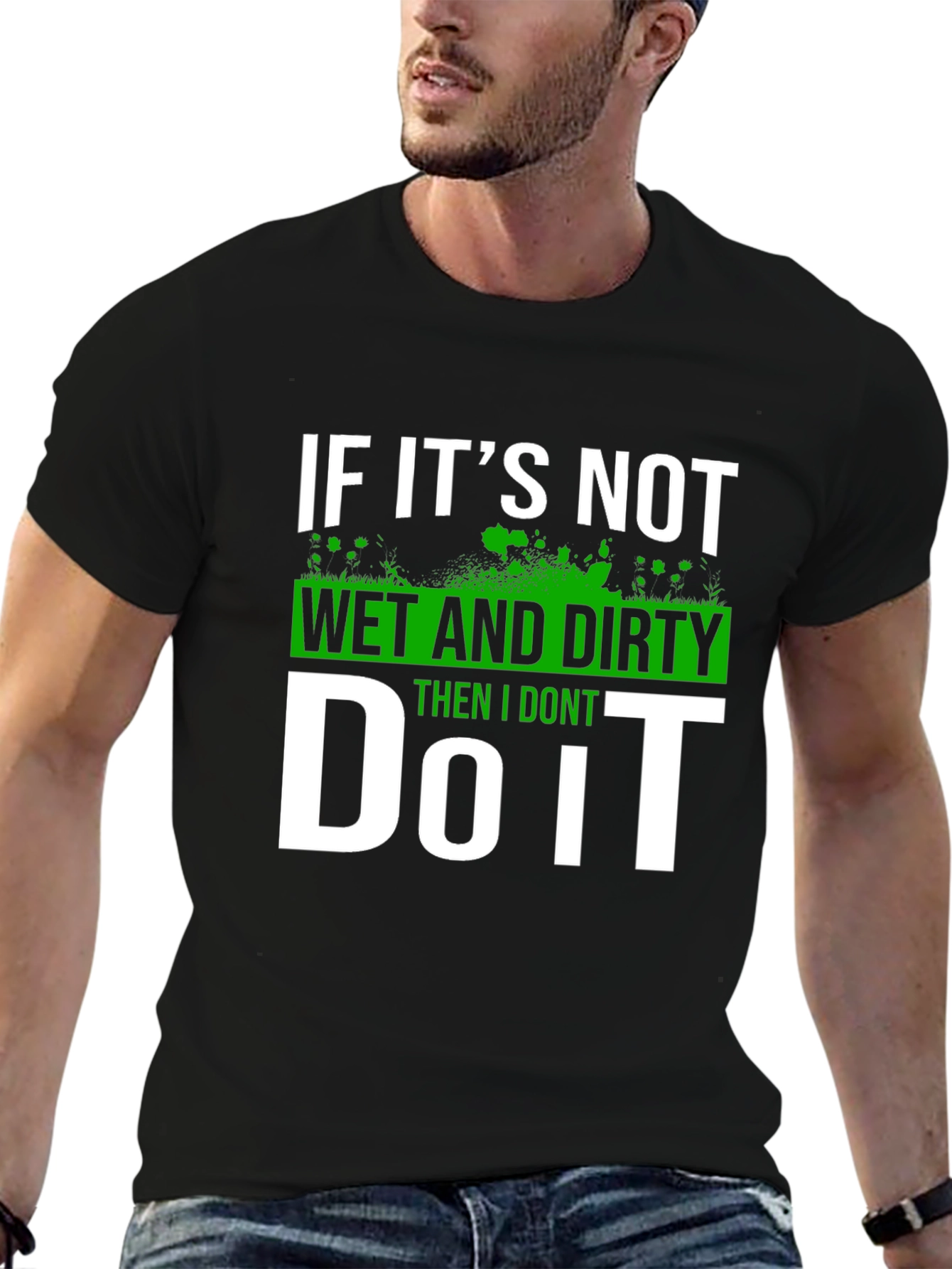 Black Wet and Dirty T-Shirt - Funny Graphic Tee view 6