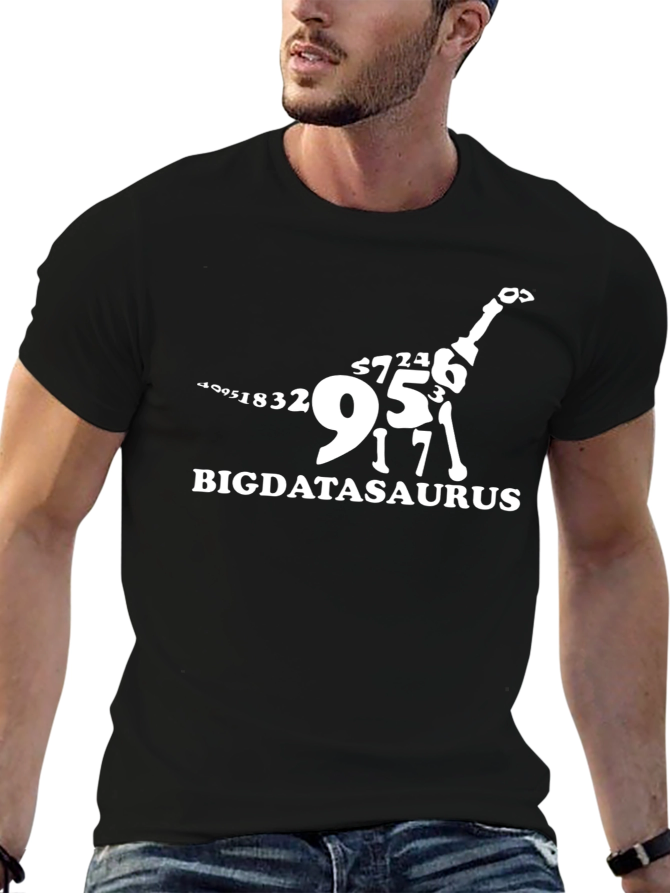 Black Bigdatasaurus T-Shirt - Data Science Dinosaur Tee view 6