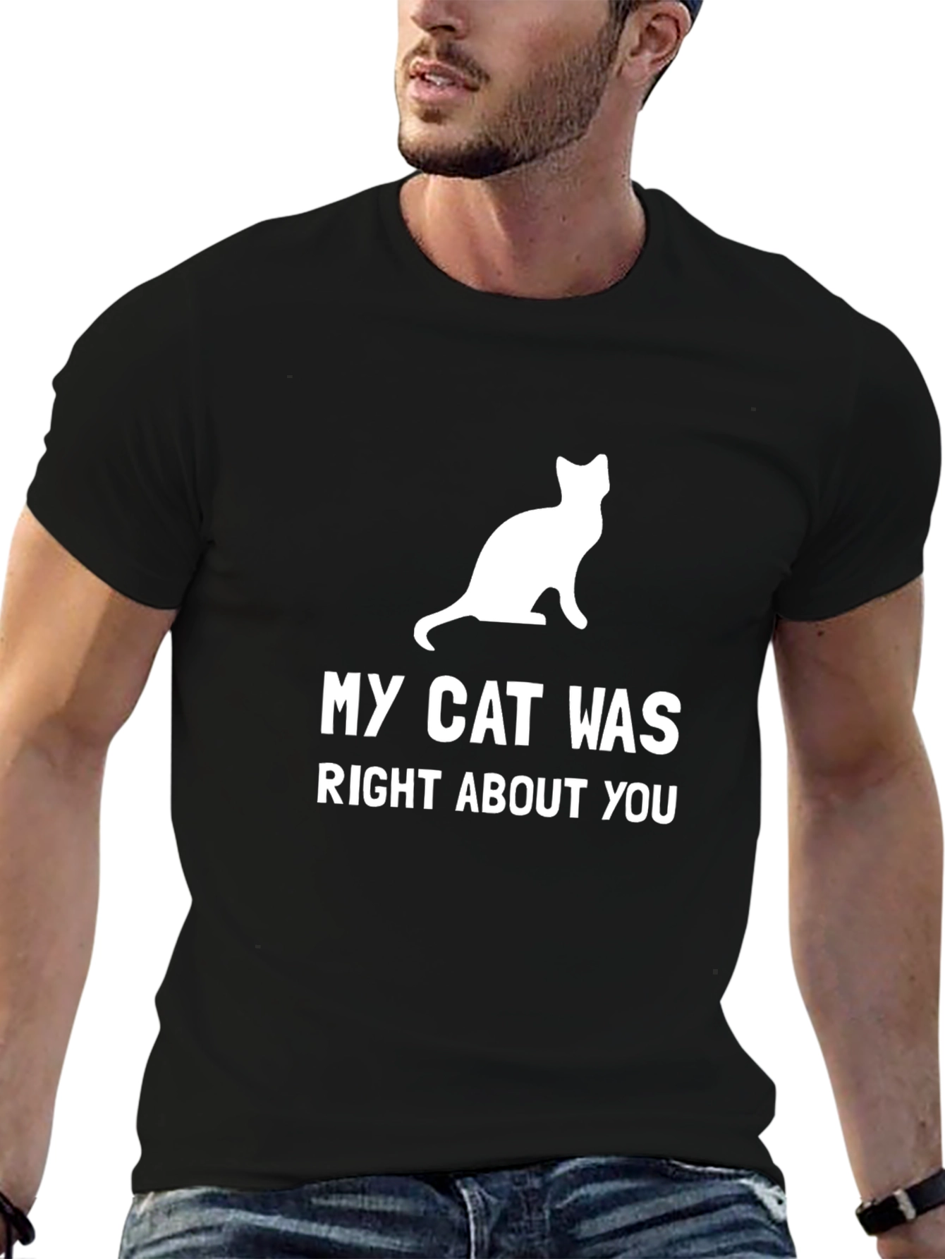 Black Funny Cat T-Shirt - My Cat Was Right About You view 6
