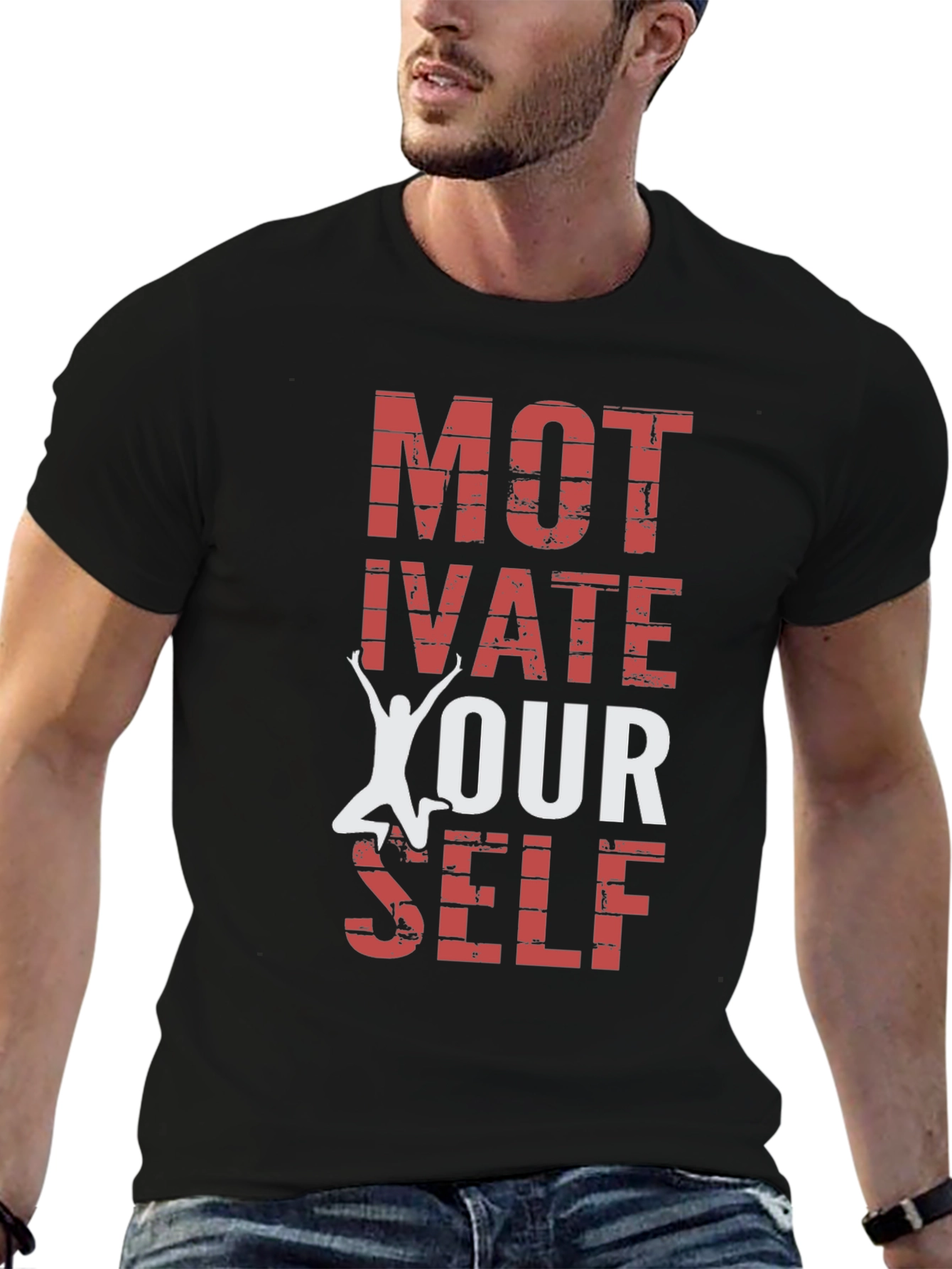 Black Motivate Yourself Graphic Tee view 6