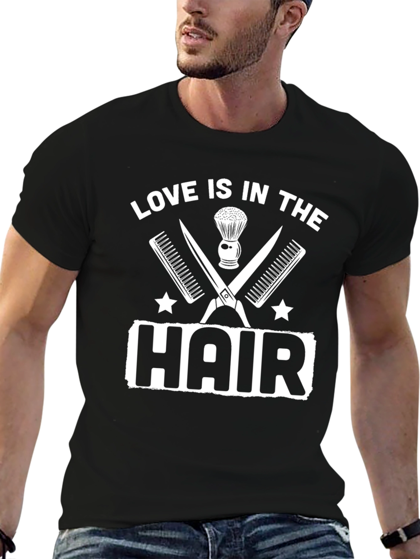 Black Love is in the Hair Barber T-Shirt view 6