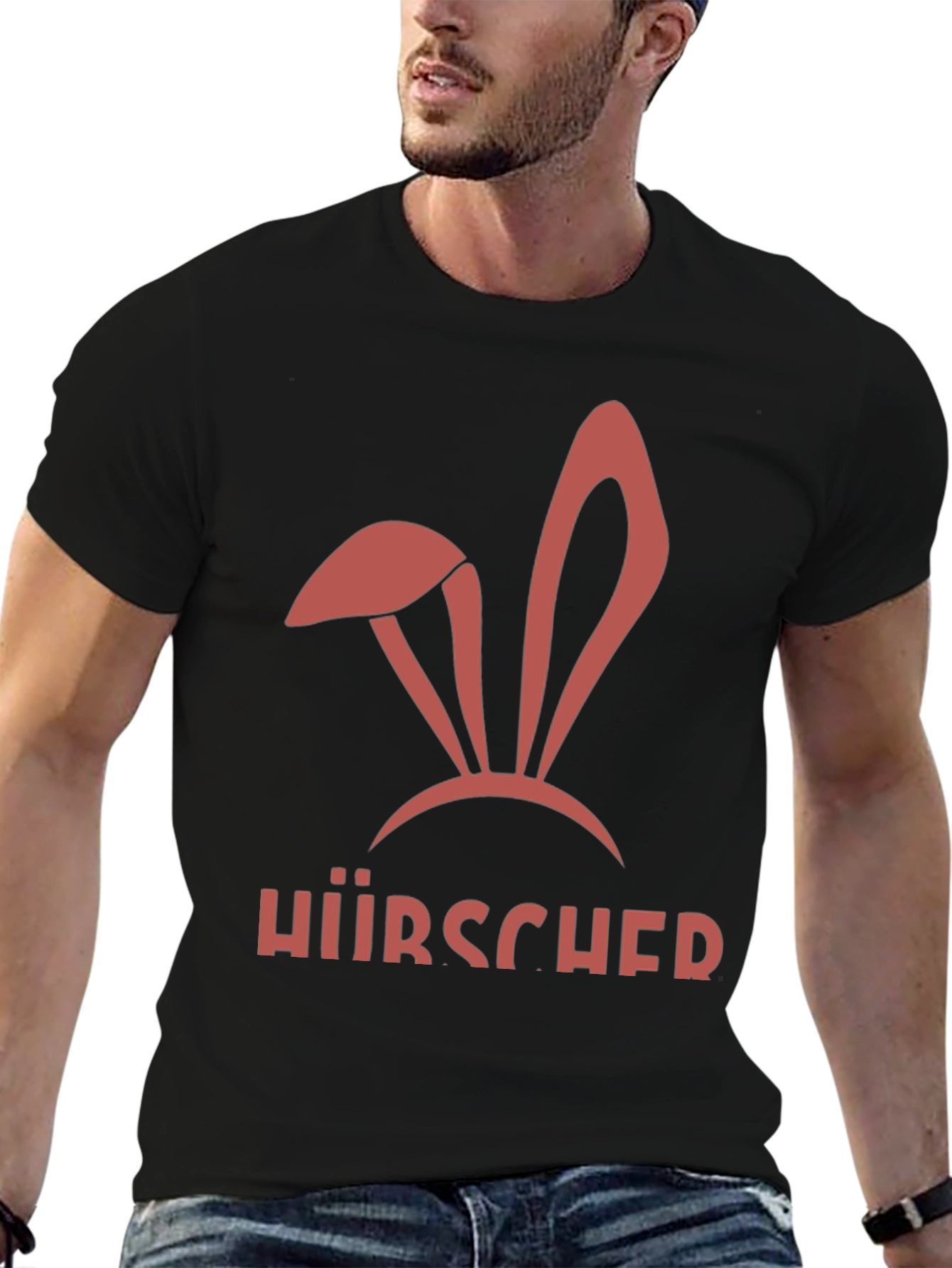 Black Hirscher Bunny Ears Black T-Shirt view 6