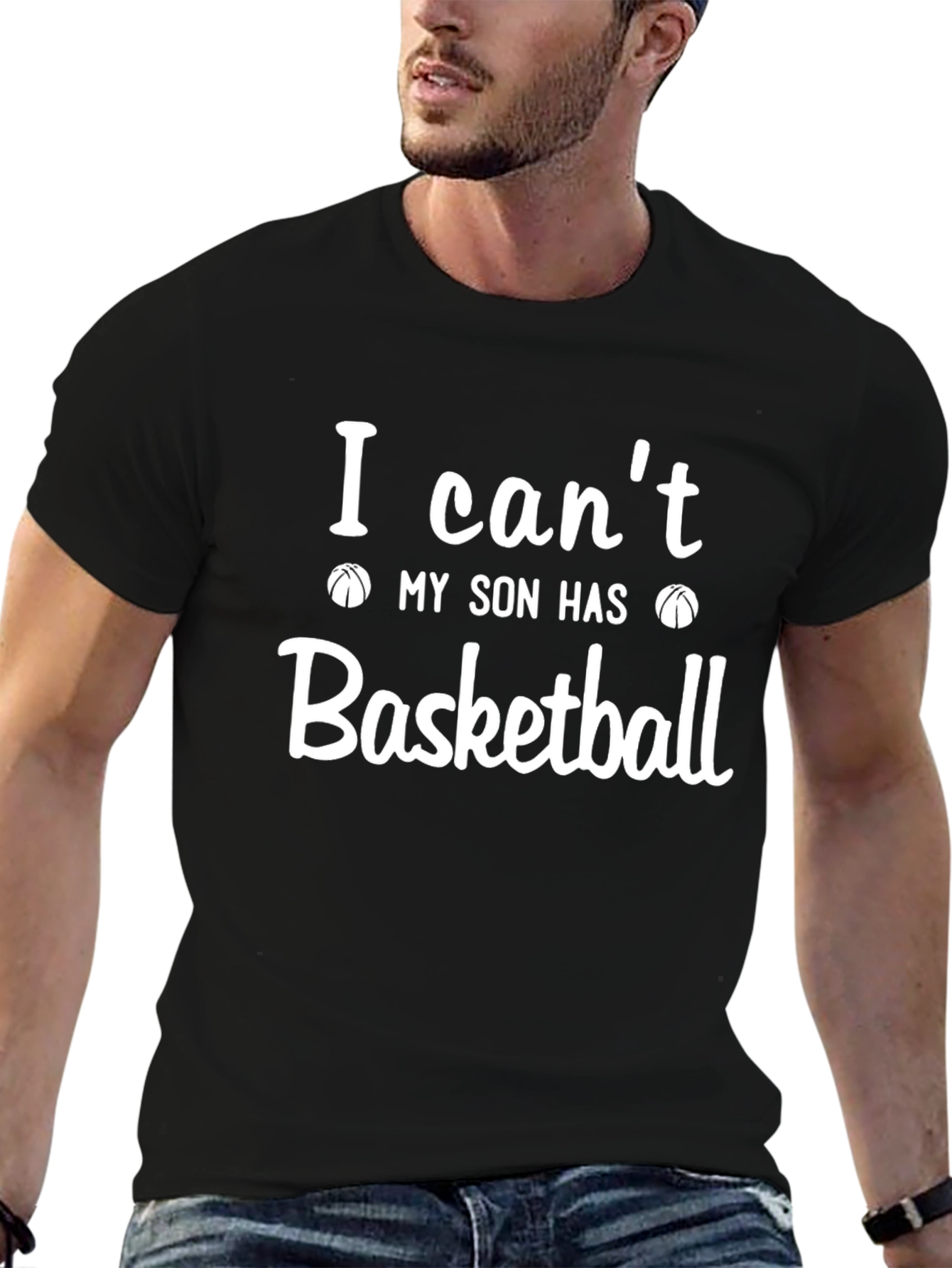 Black Basketball Son T-Shirt - Funny Parent Tee view 6