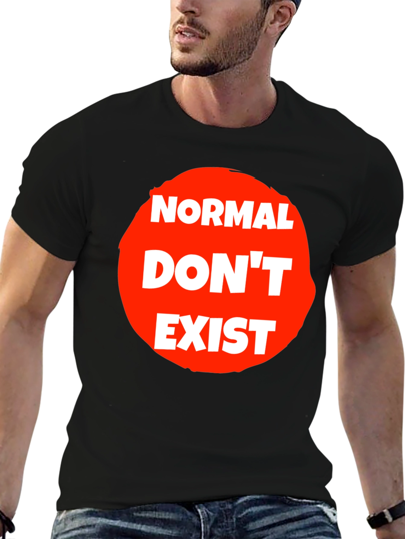 Black Normal Don't Exist Graphic Tee - Unisex view 6