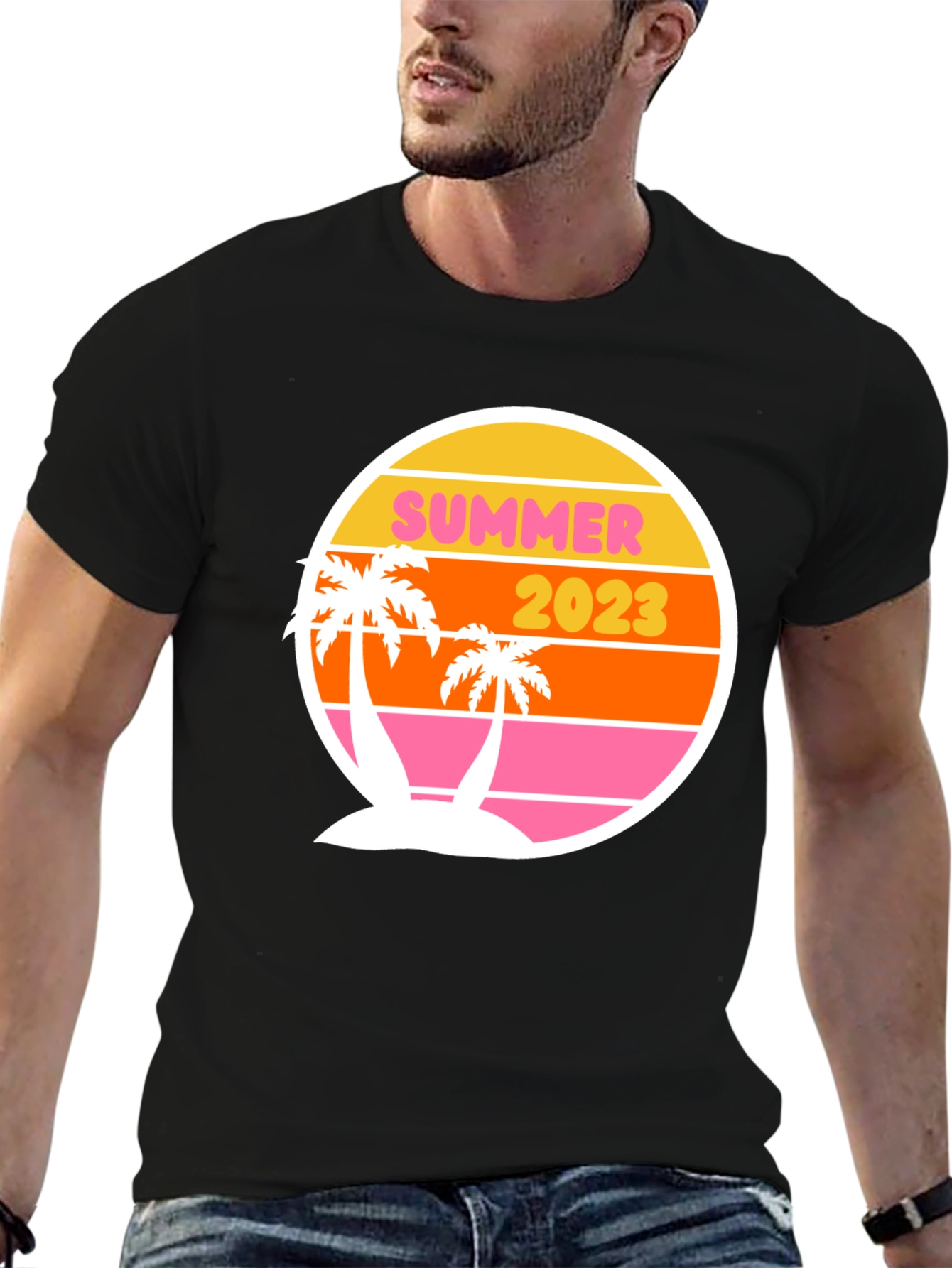 Black Summer 2023 Retro Palm Tee view 6