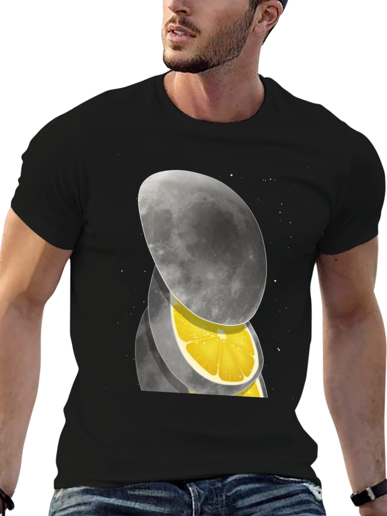 Black Moon Slice T-Shirt - Unique Graphic Tee view 6