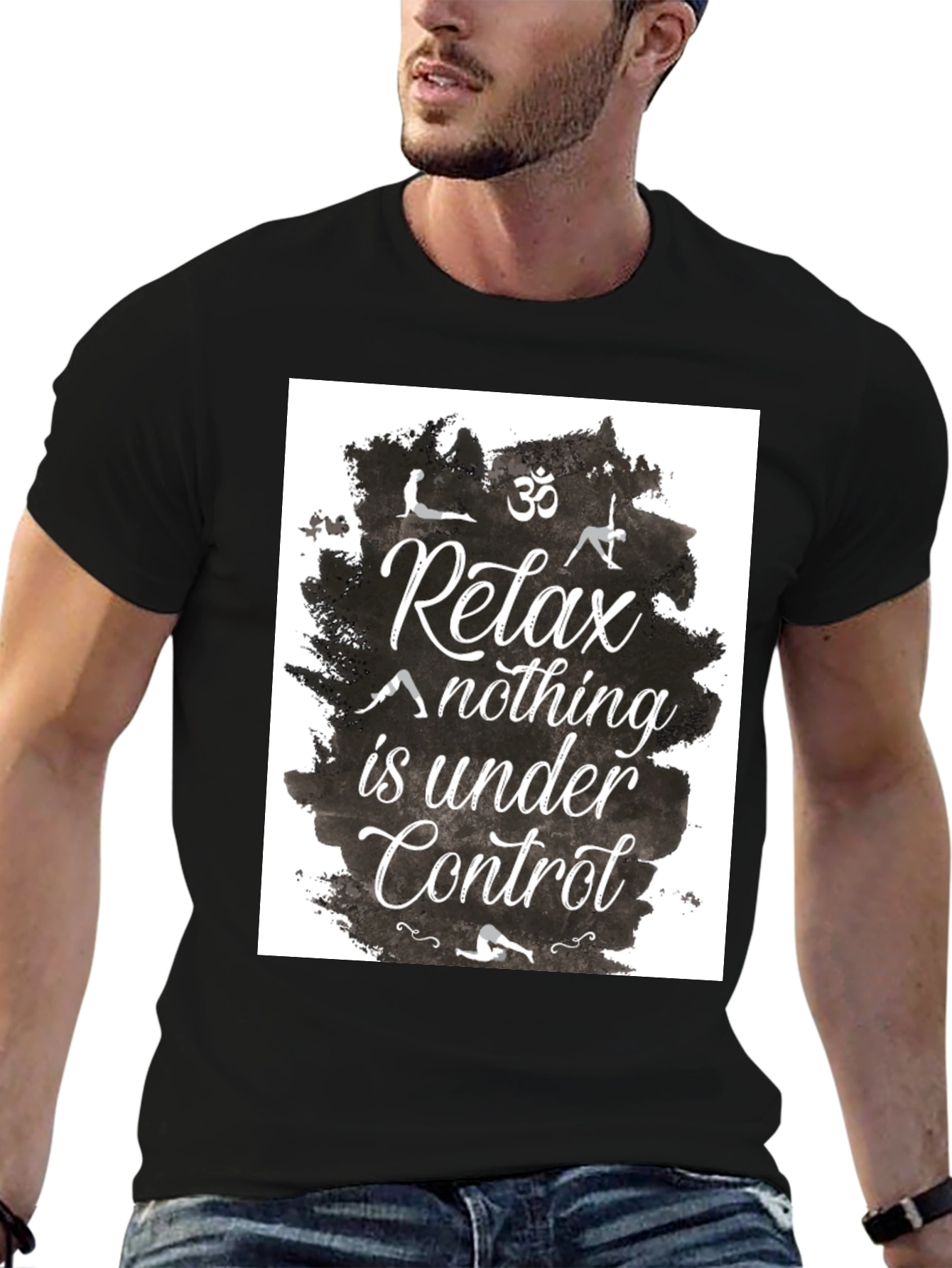 Black Relax Yoga T-Shirt - Nothing Is Under Control view 6