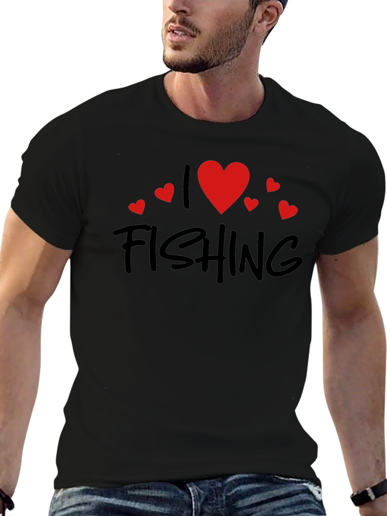 Black I Love Fishing Black Tee view 6