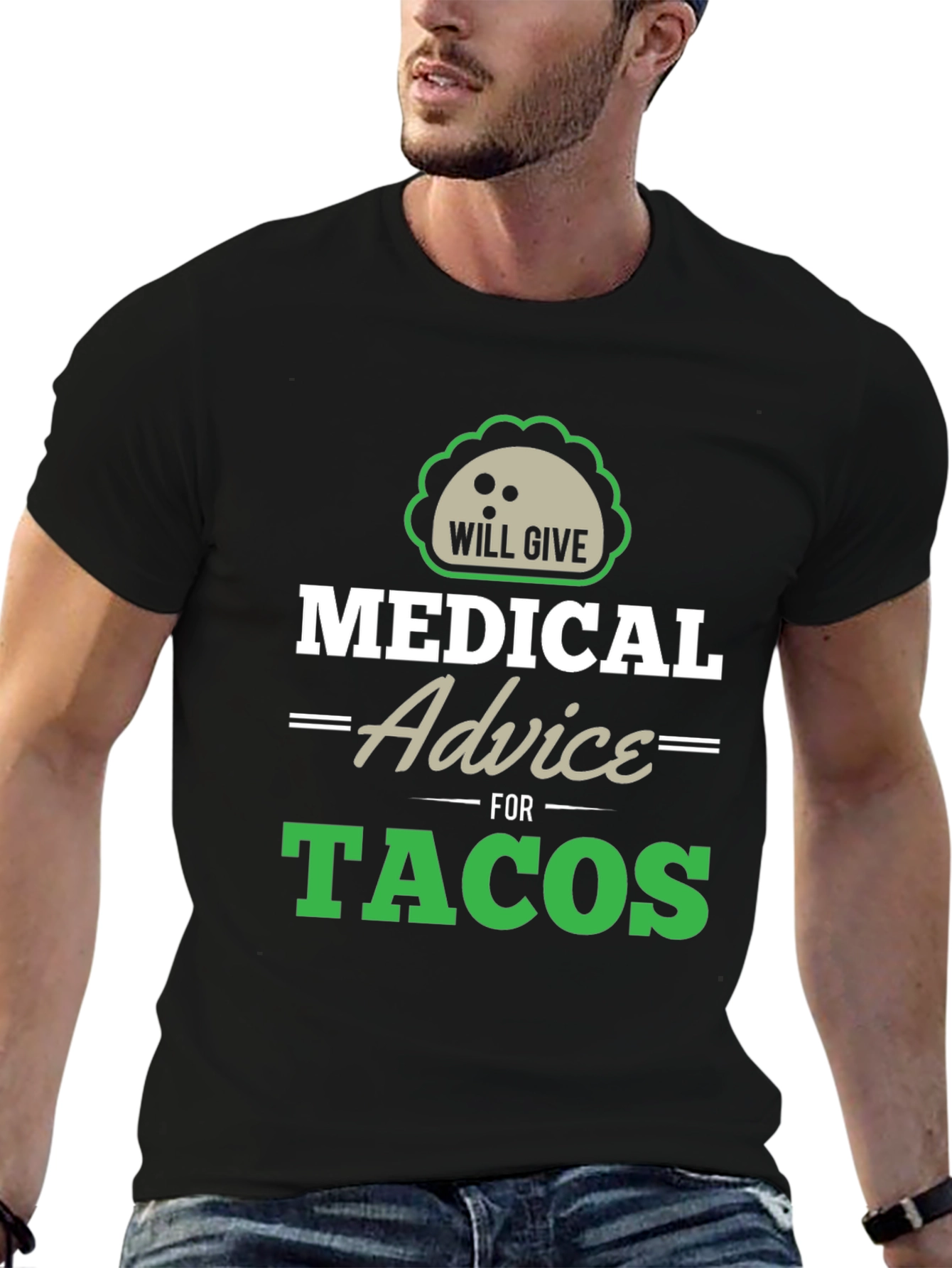 Black Medical Advice For Tacos Graphic Tee view 6