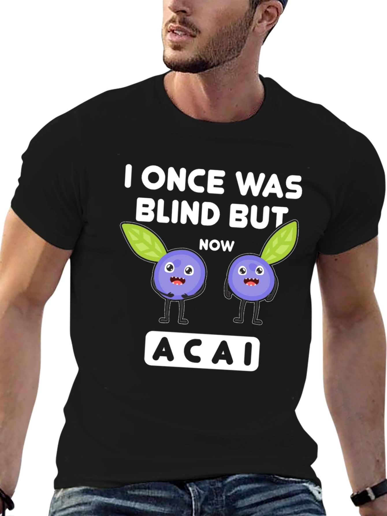 Black I Once Was Blind But Now Acai T-Shirt view 6