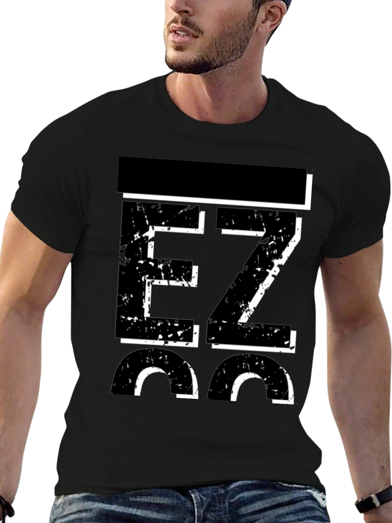 Black EZ 36 Men's Graphic Black T-Shirt view 6
