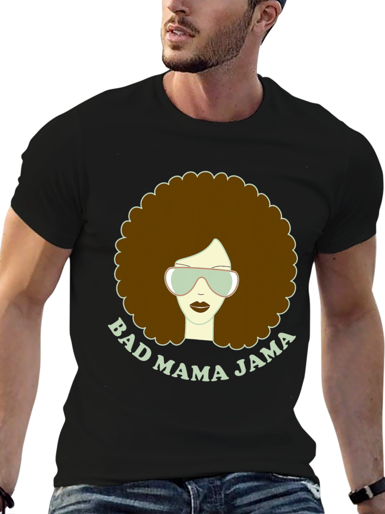 Black Bad Mama Jama Graphic T-Shirt view 6