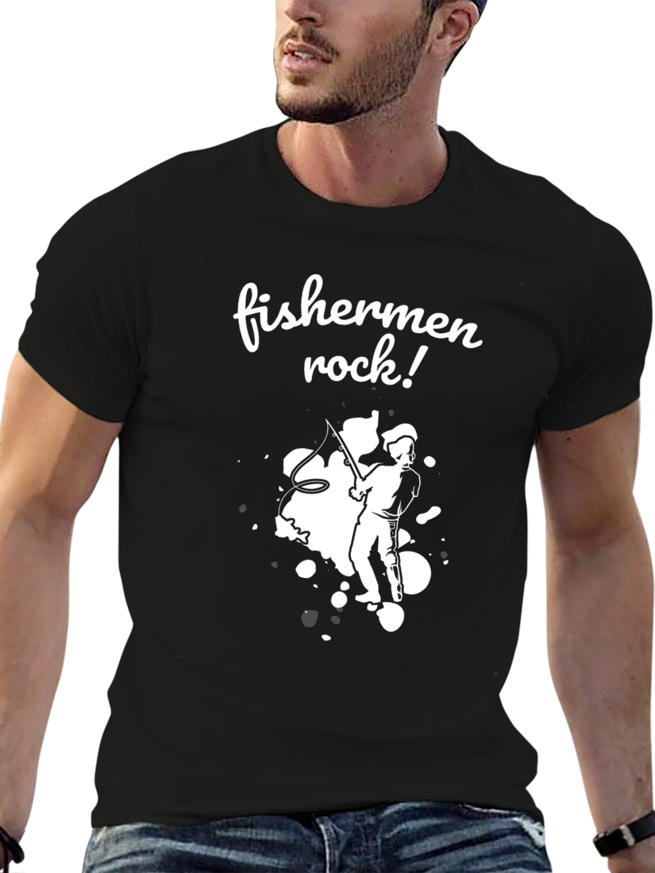 Fishermen Rock Graphic T-Shirt - Black - 6