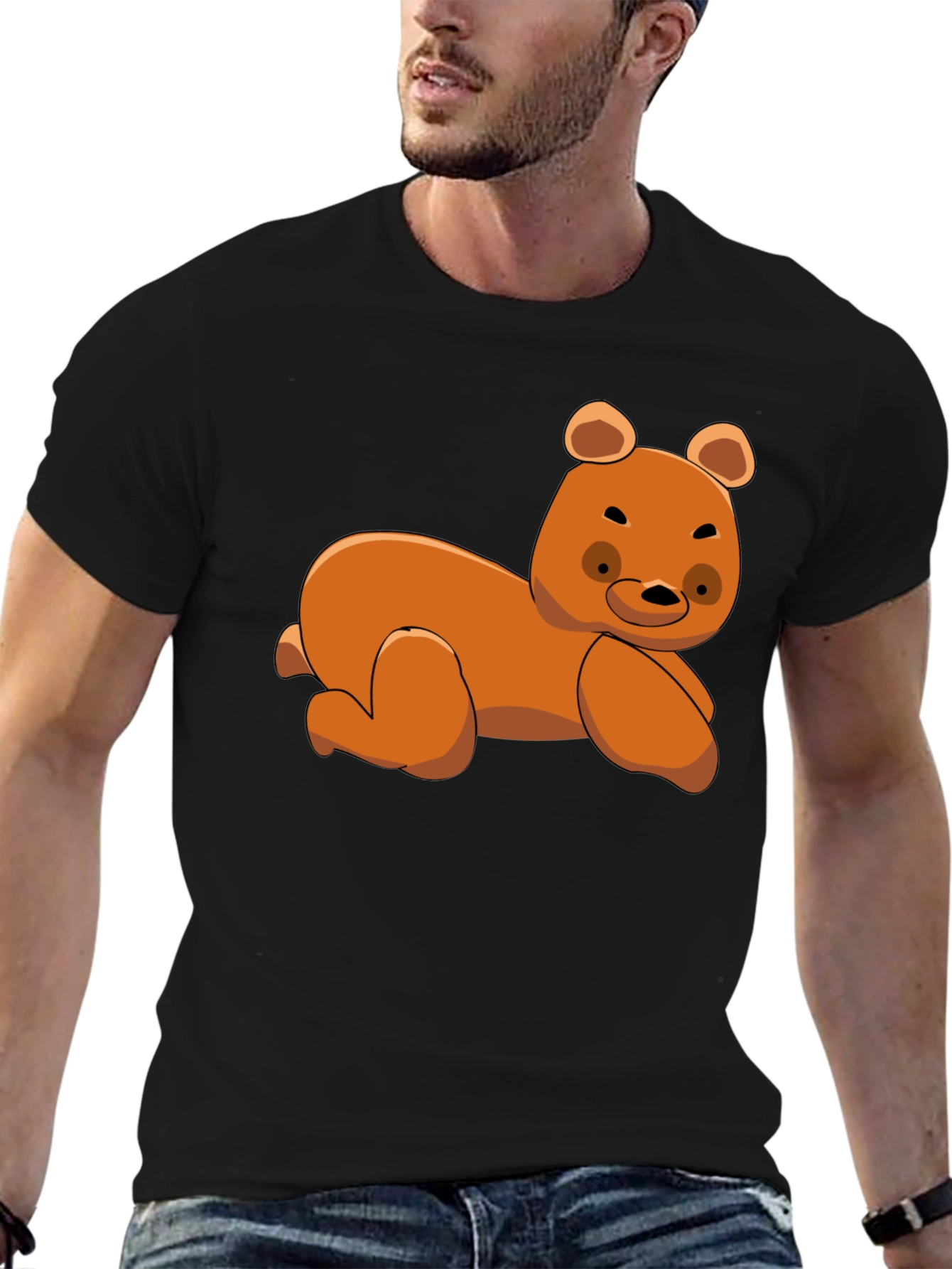 Black Cute Bear Graphic T-Shirt view 6