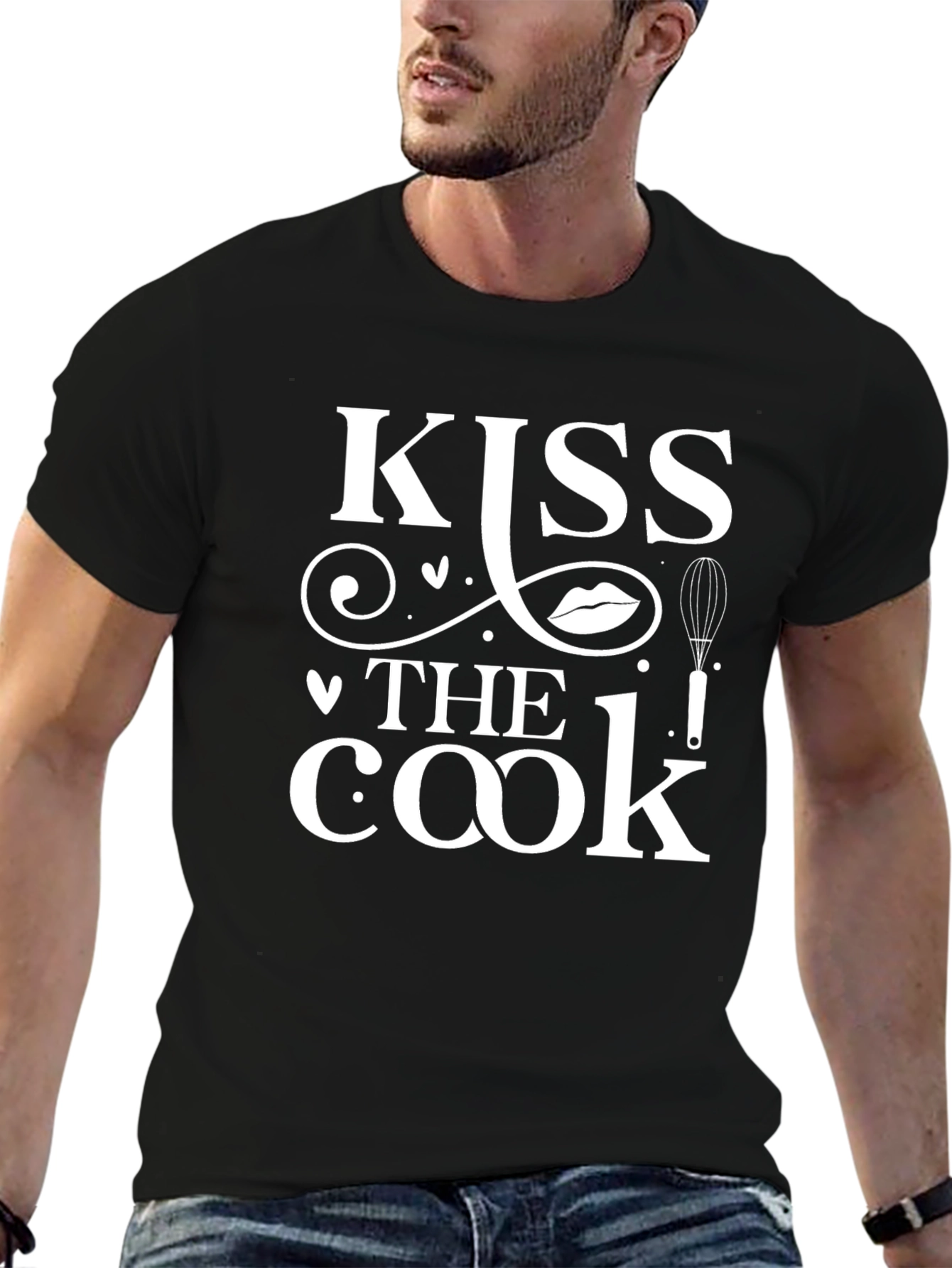 Black Kiss The Cook T-Shirt - Funny Kitchen Apparel view 6