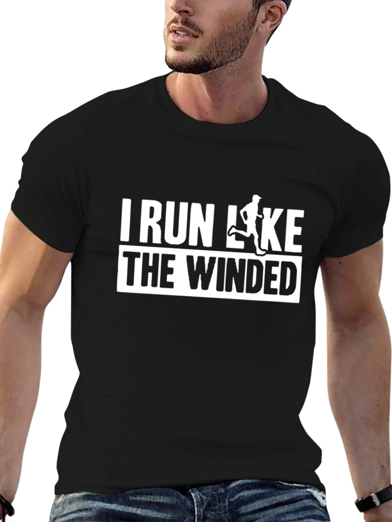 Black I Run Like The Winded T-Shirt view 6