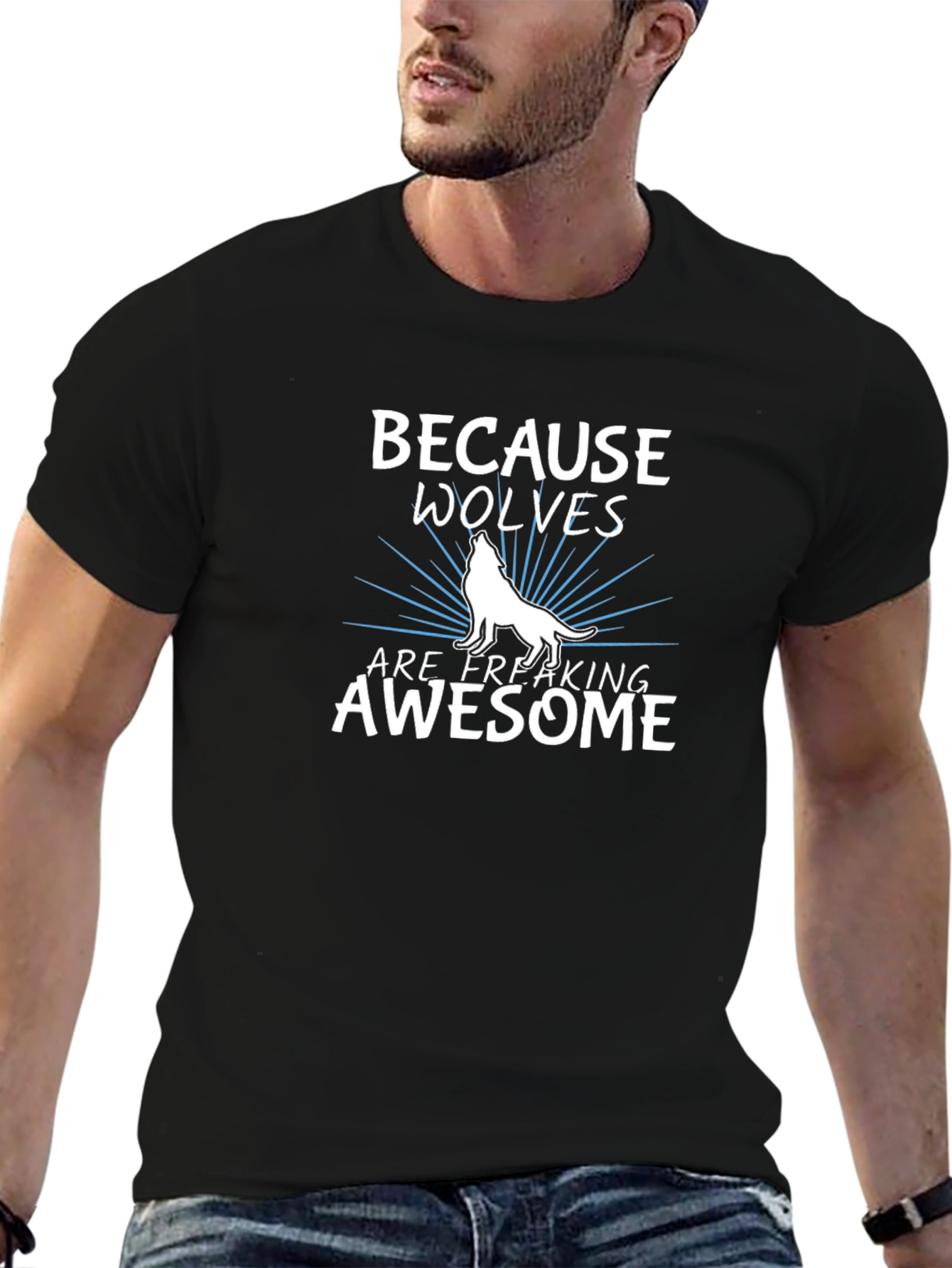 Black Because Wolves Are Freaking Awesome T-Shirt view 6