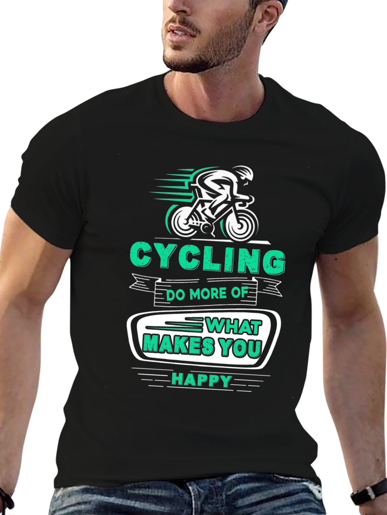Cycling Makes You Happy Graphic T-Shirt - 6