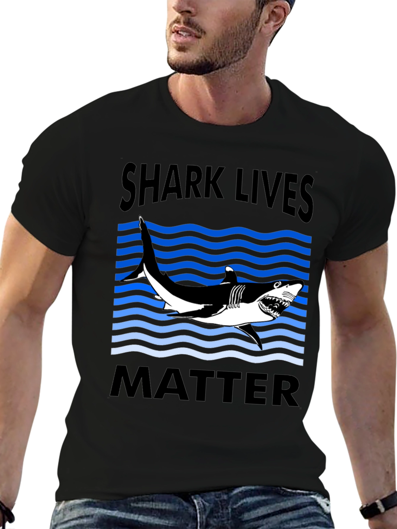 Black Shark Lives Matter Graphic T-Shirt view 6