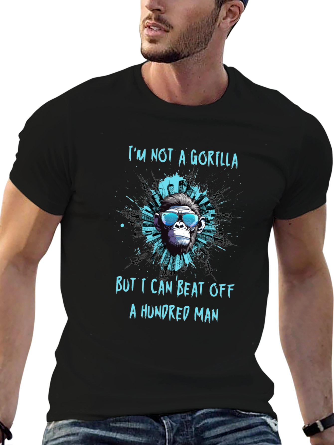 Black I'm Not A Gorilla Funny Graphic T-Shirt view 6