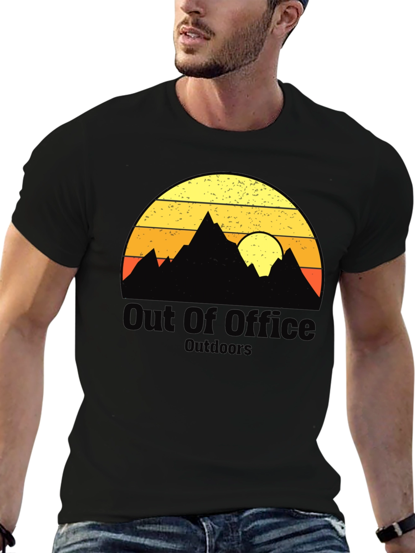 Black Out of Office Outdoors Graphic T-Shirt view 6