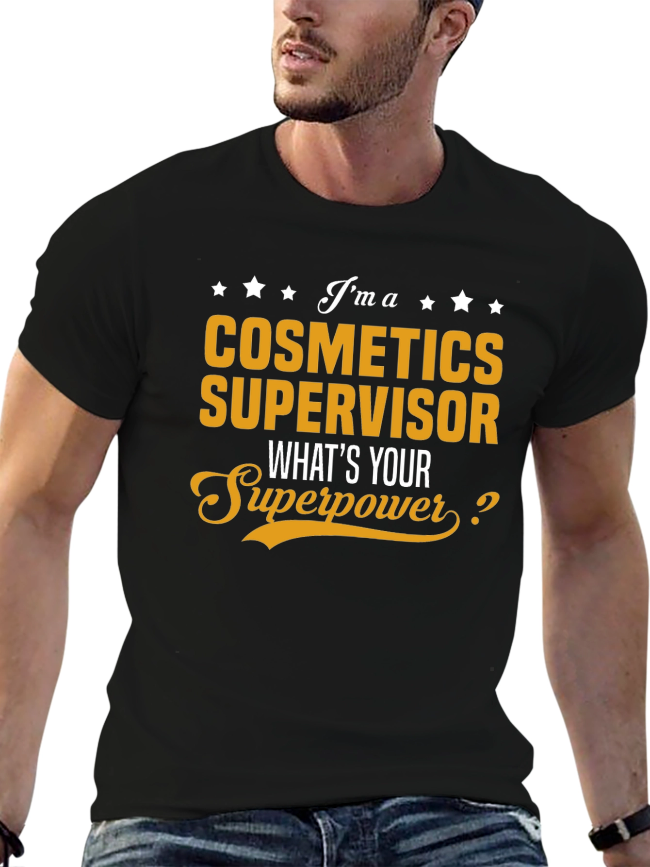 Black Cosmetics Supervisor Superpower T-Shirt view 6