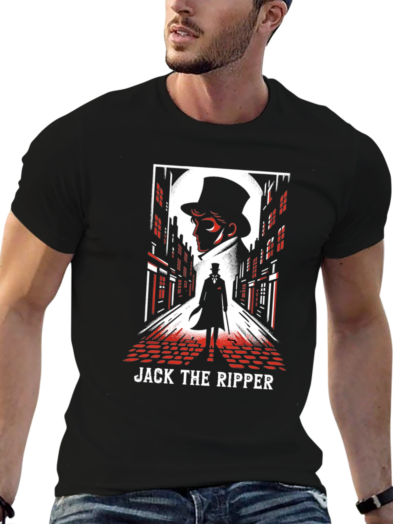 Black Jack the Ripper Graphic Tee - Spooky Season Apparel view 6