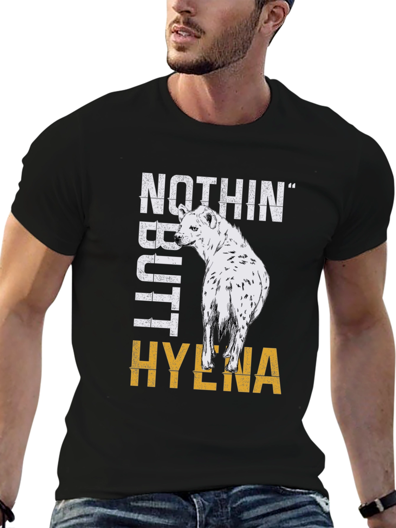 Black Nothin' Butt Hyena Graphic Tee view 6