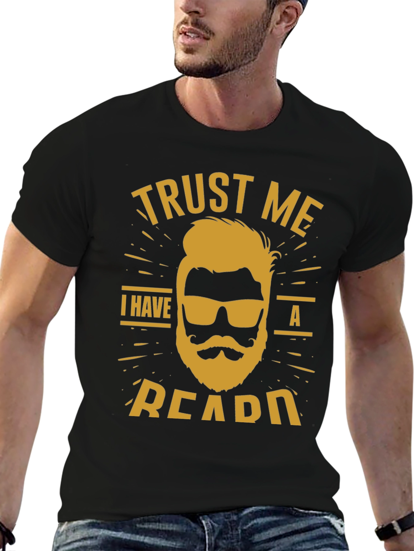 Black Trust Me I Have a Beard T-Shirt view 6