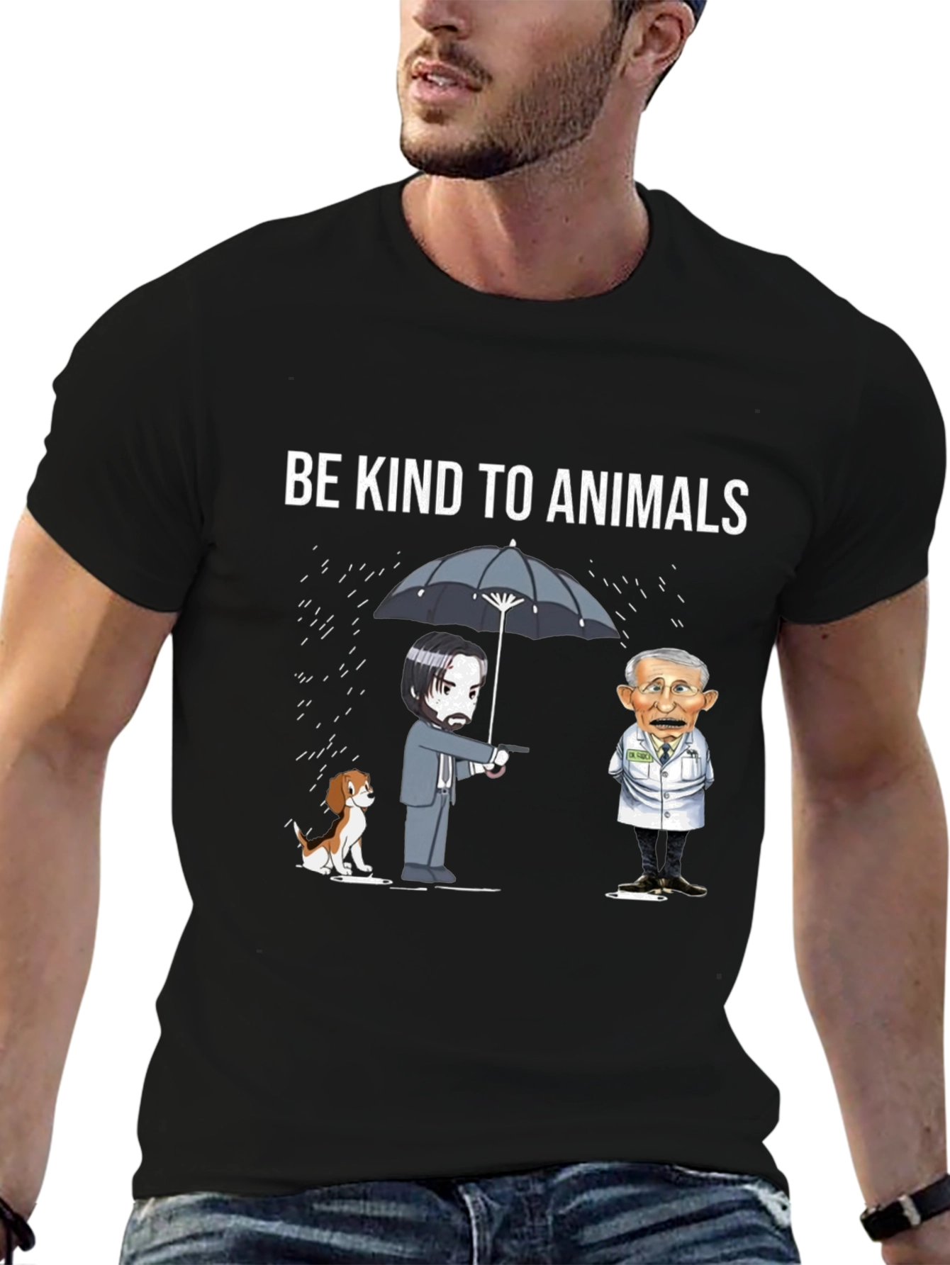 Black Be Kind to Animals T-Shirt - John Wick Style view 6