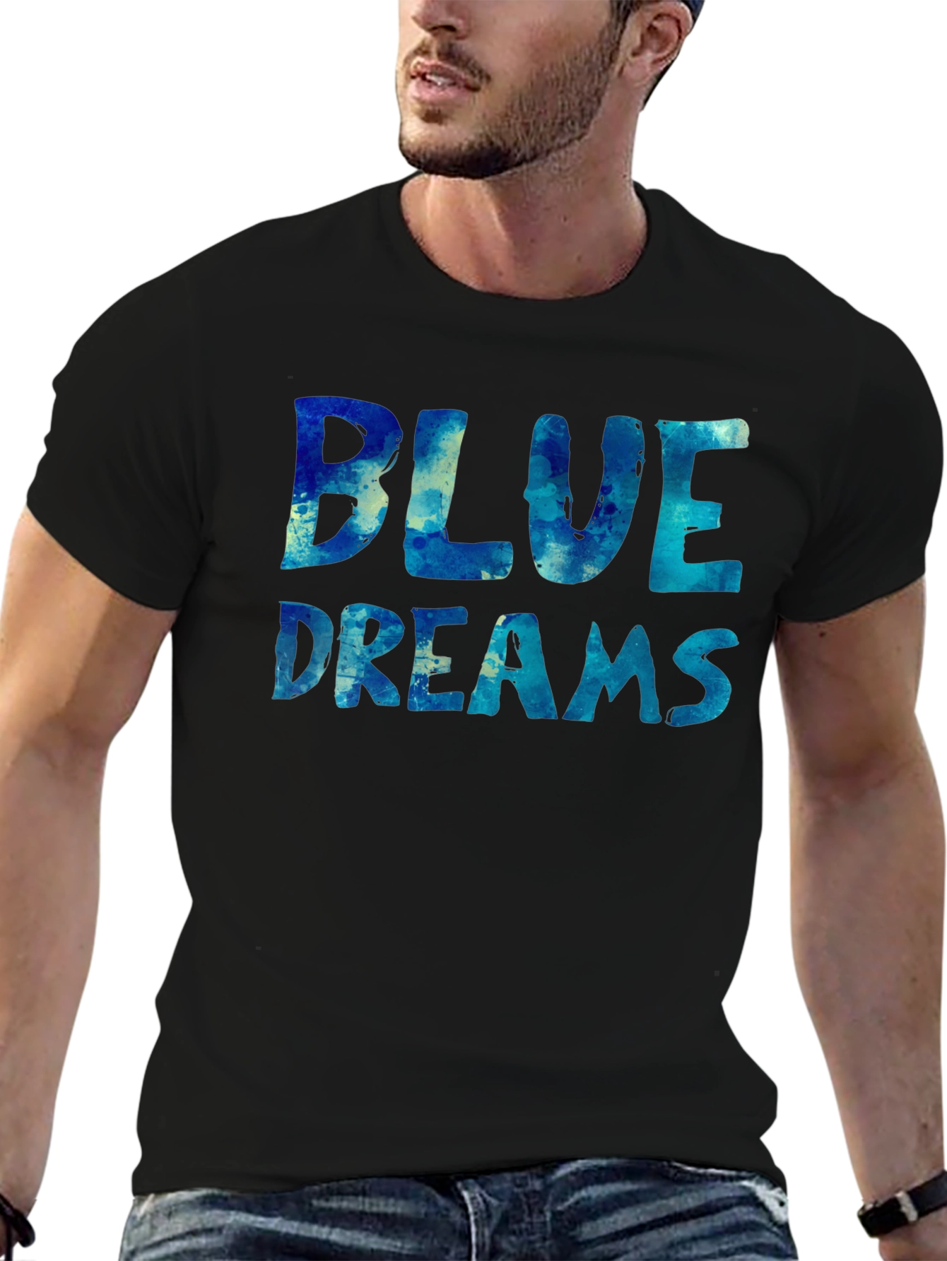 Black Blue Dreams Graphic T-Shirt view 6