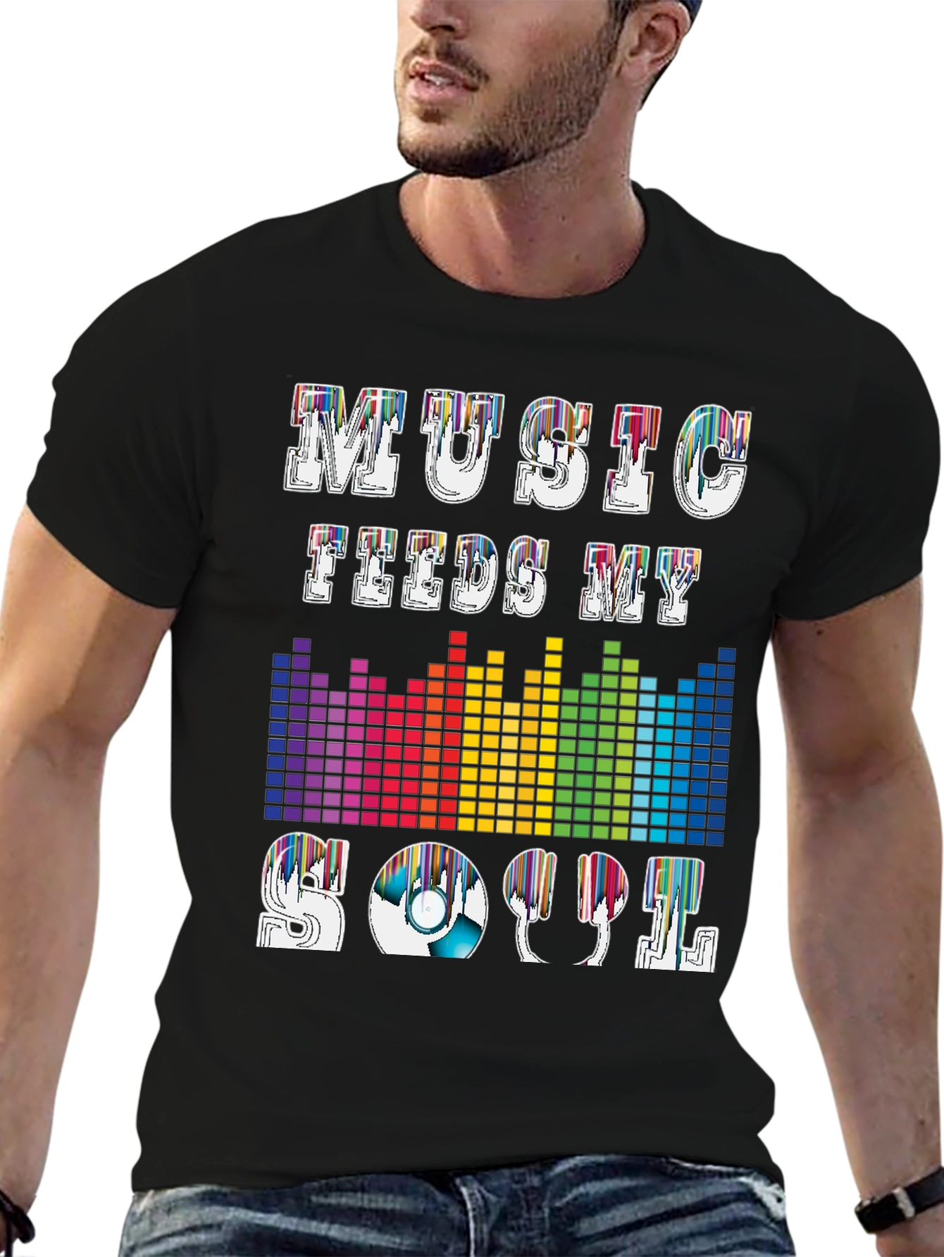 Black Music Feeds My Soul Graphic T-Shirt view 6