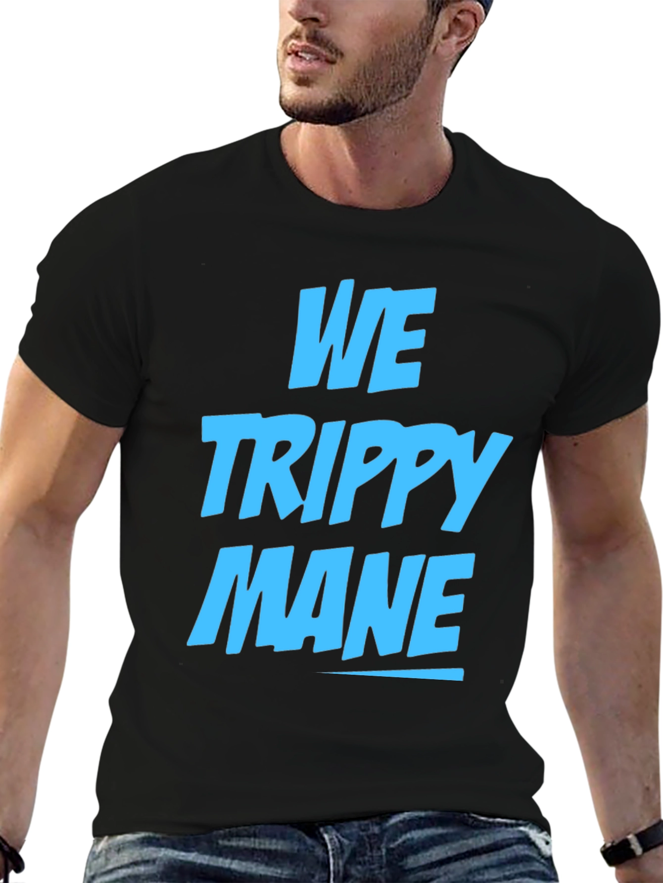 Black We Trippy Mane Graphic Tee - Cool Casual Wear view 6
