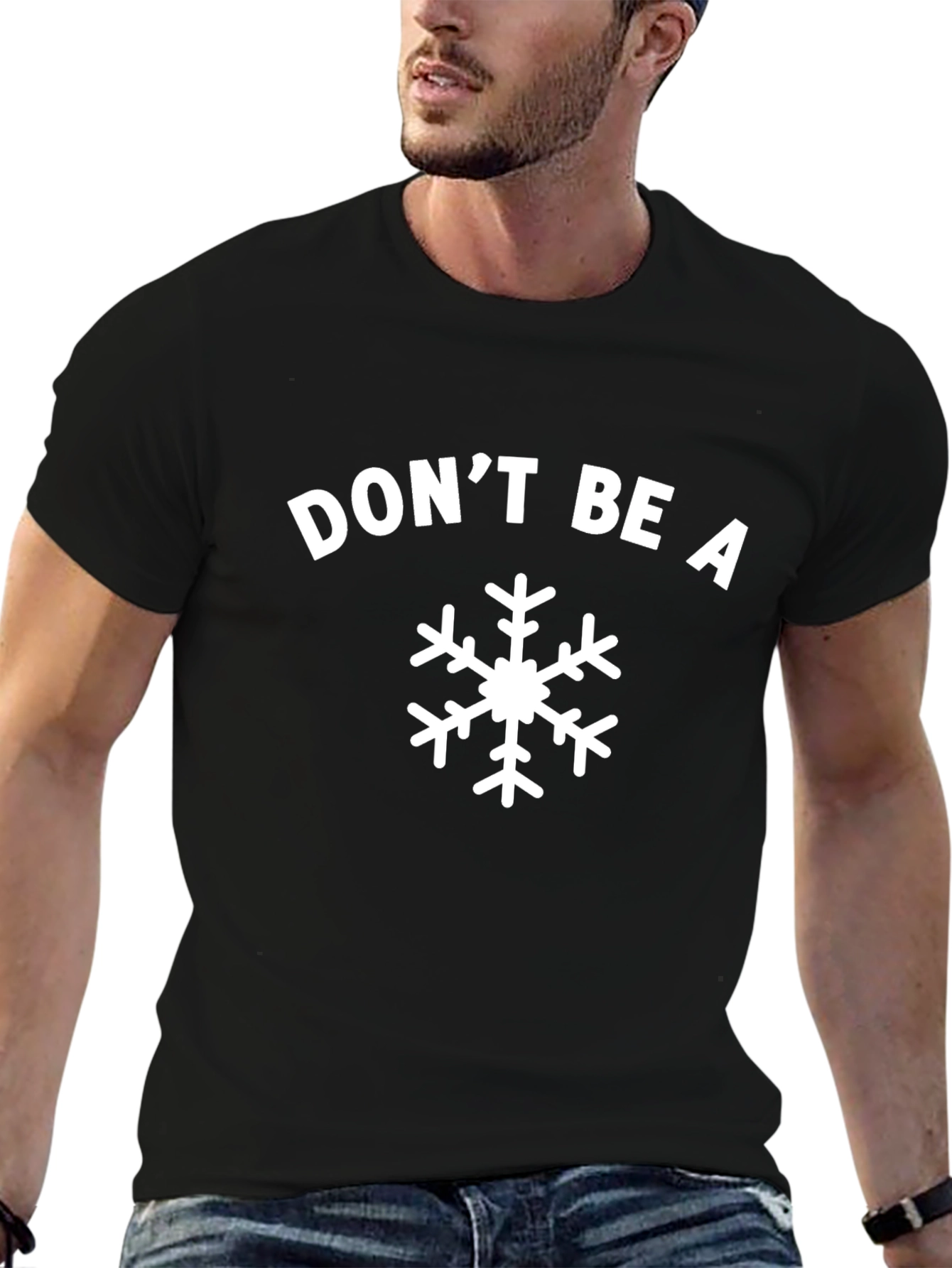 Black Don't Be a Snowflake Black T-Shirt view 6