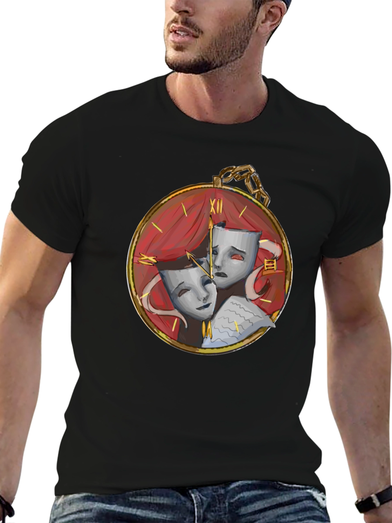 Drama Masks Pocket Watch Graphic Tee - 6