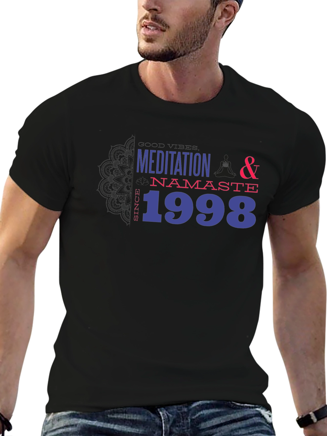 Black Meditation & Namaste T-Shirt - Since 1998 view 6