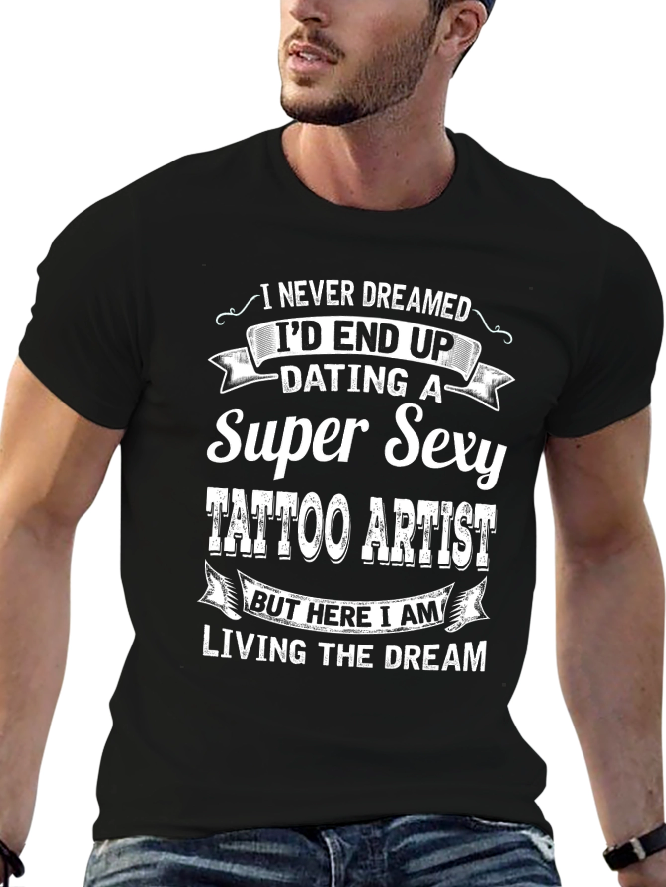 Black Super Sexy Tattoo Artist Graphic Tee - Novelty T-Shirt view 6