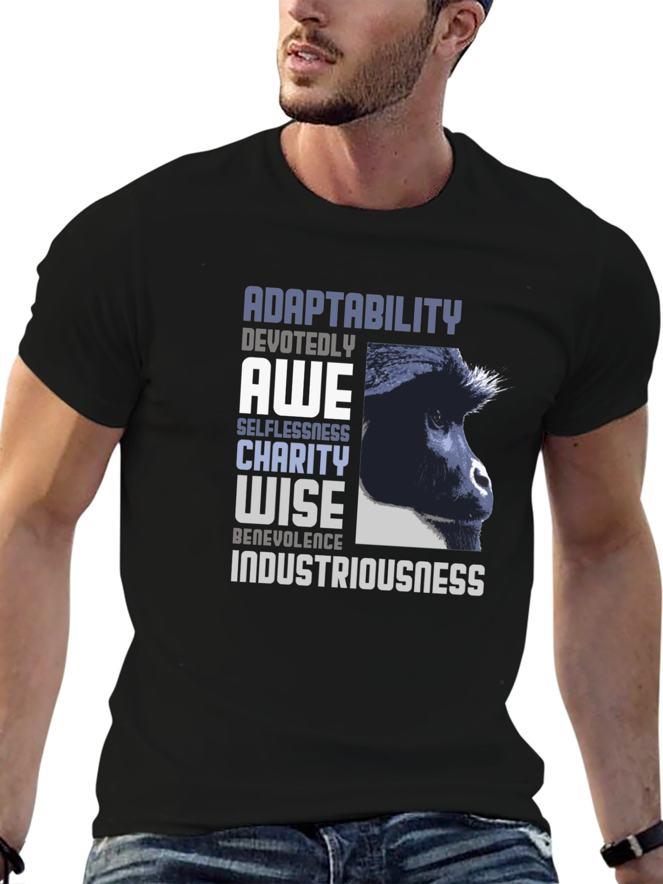 Black Adaptability Gorilla Graphic Tee - Unisex view 6