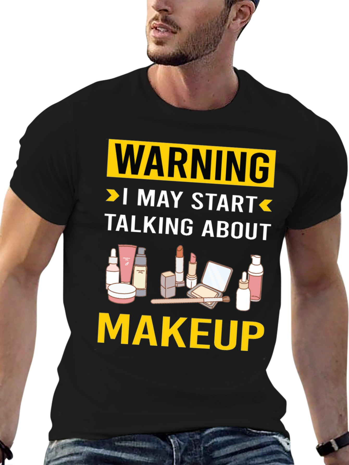 Black Warning Makeup T-Shirt view 6