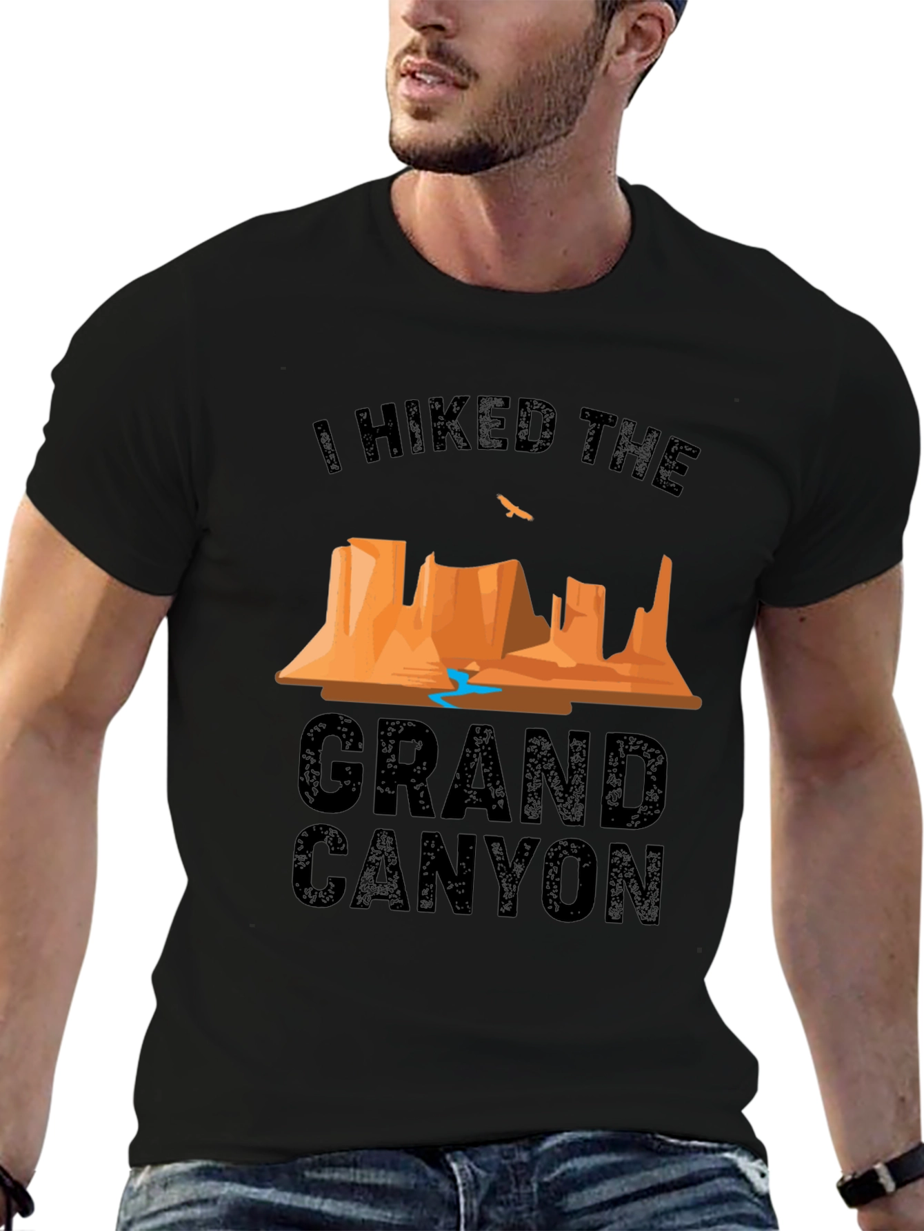 Black I Hiked The Grand Canyon Black T-Shirt view 6