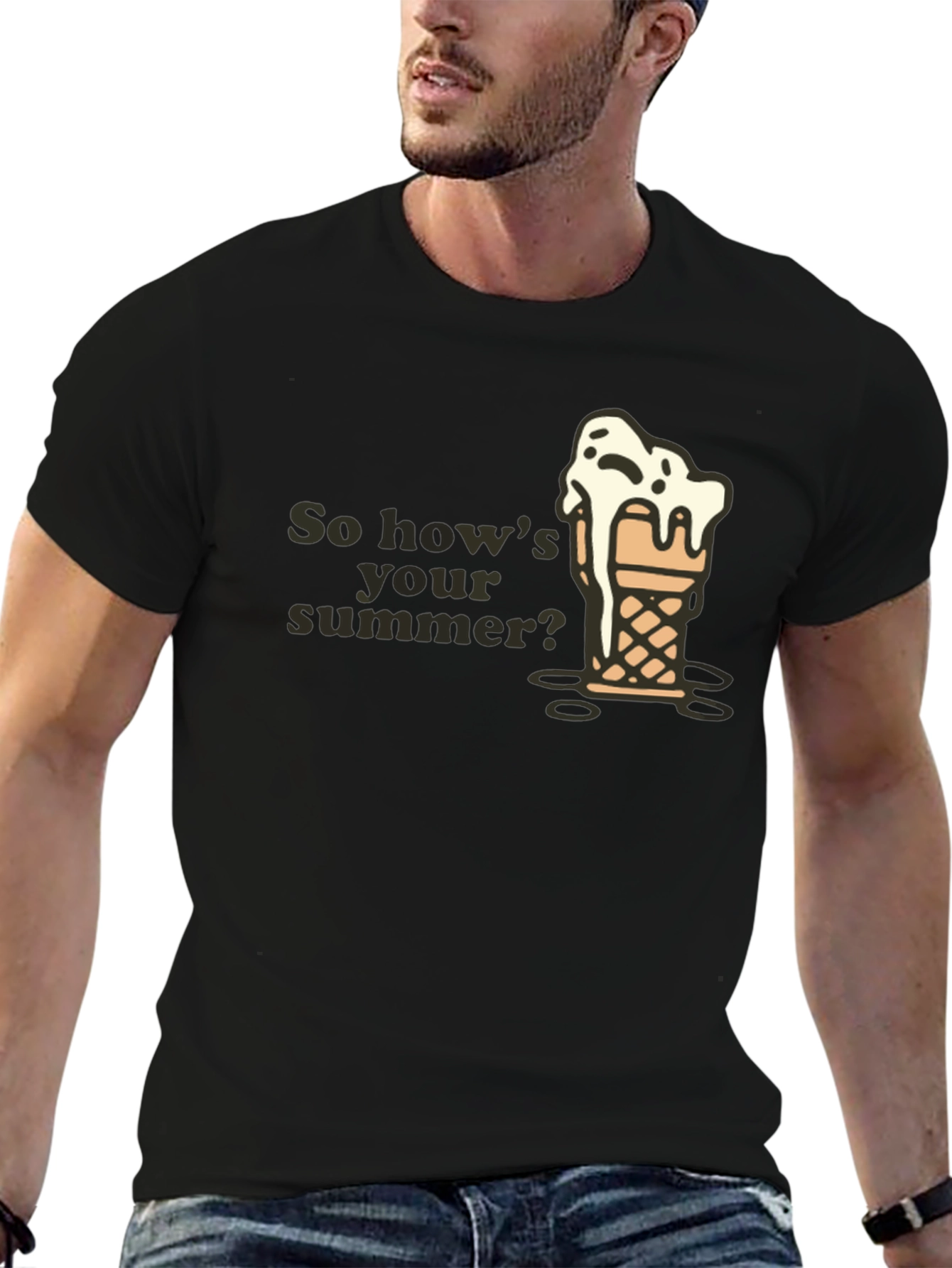 Black Summer Ice Cream Men's T-Shirt view 6