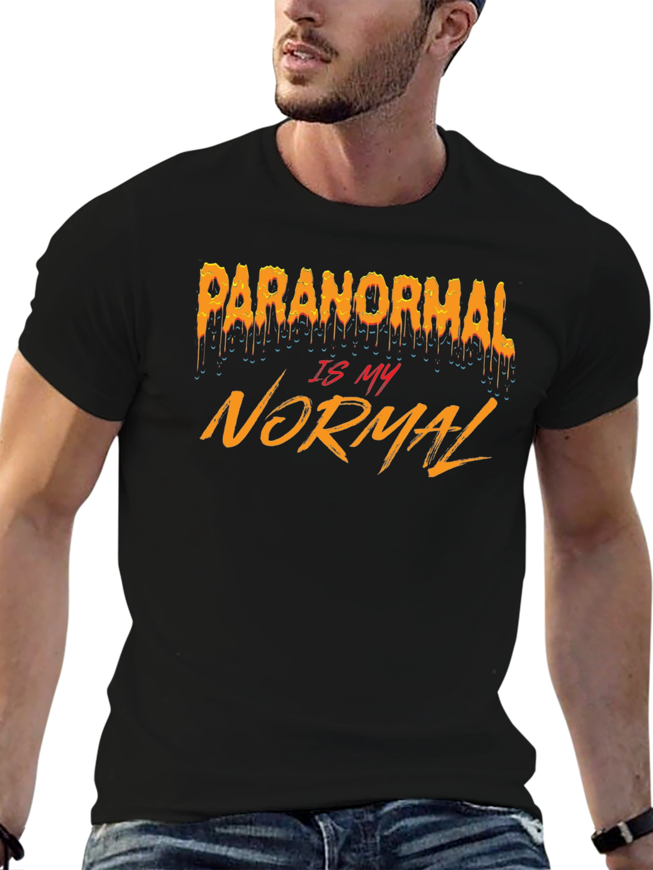 Black Paranormal Is My Normal T-Shirt - Black view 6